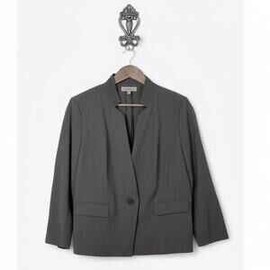 Nordstrom Collection Classic One‑Button Blazer · Wool Blend · Size 14 · Brown